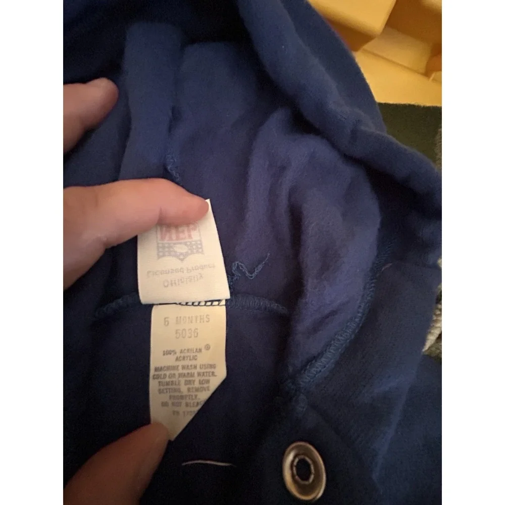 Vintage 1980'sNFL Dallas Cowboys Varsity Jacket Hooded Snap Blue 6 Months Baby